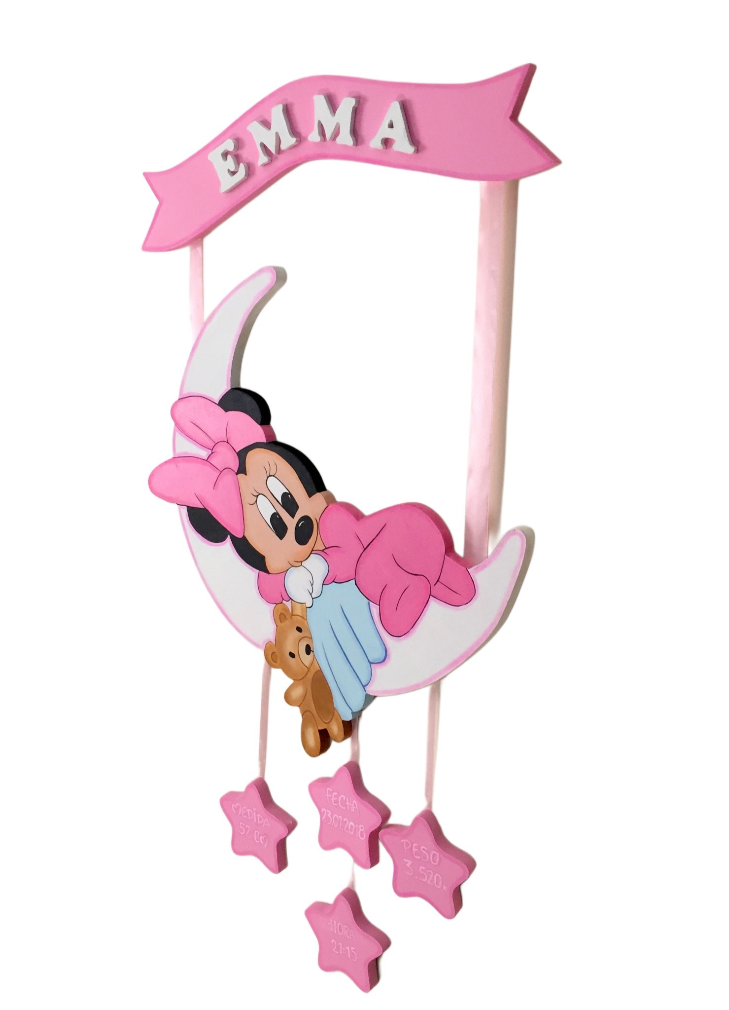 Baby Minnie wooden name plaque