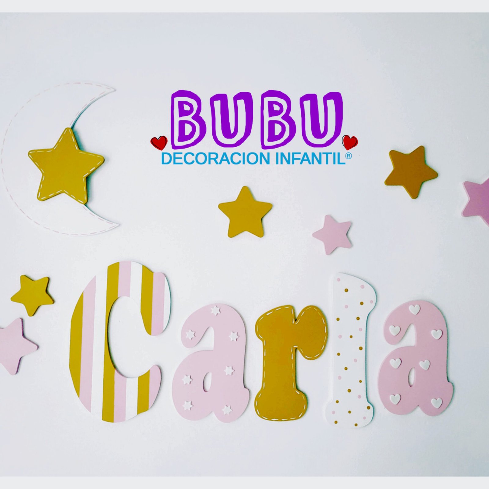 Wooden name with stars