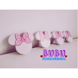 Personalized Mickey or Minnie Mouse Wooden Knobs  Set of 2