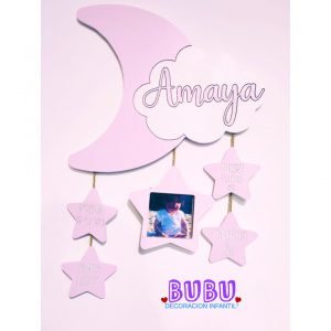 Personalised Moon and Cloud Birth Plaque