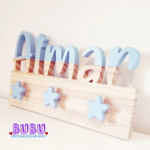 Natural Wooden Coat Rack with Color