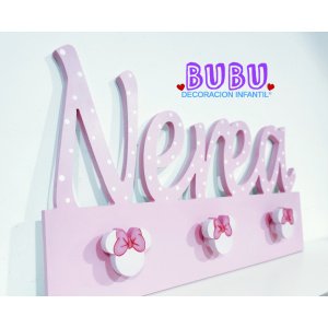 coat rack with decorated letters